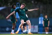 7 June 2023; Evan Ferguson during a Republic of Ireland training session at Calista Sports Centre in Antalya, Turkey. Photo by Stephen McCarthy/Sportsfile