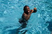 8 June 2023; Michael Obafemi during a Republic of Ireland pool recovery session at the Calista Luxury Resort in Antalya, Turkey. Photo by Stephen McCarthy/Sportsfile