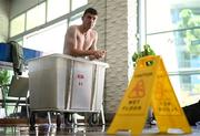 8 June 2023; Darragh Lenihan during a Republic of Ireland ice baths recovery session at the Calista Luxury Resort in Antalya, Turkey. Photo by Stephen McCarthy/Sportsfile