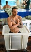 8 June 2023; Adam Idah during a Republic of Ireland ice bath recovery session at the Calista Luxury Resort in Antalya, Turkey. Photo by Stephen McCarthy/Sportsfile