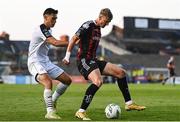 2 June 2023; Kris Twardek of Bohemians in action against Max Mata of Sligo Rovers during the SSE Airtricity Men's Premier Division match between Bohemians and Sligo Rovers at Dalymount Park in Dublin. Photo by Sam Barnes/Sportsfile