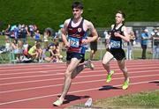 3 June 2023; Darragh Mulrooney of J+M Enniscrone, left, competes in the senior boys 1500m during the 123.ie All Ireland Schools' Track and Field Championships at Tullamore in Offaly. Photo by Sam Barnes/Sportsfile