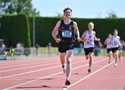 3 June 2023; Odhran McBrearty of St Columbas Stranorlar, Donegal, on his way to winning the junior boys 1500m during the 123.ie All Ireland Schools' Track and Field Championships at Tullamore in Offaly. Photo by Sam Barnes/Sportsfile