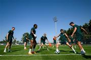 9 June 2023; Players, from left, Jack Taylor, Michael Obafemi, Liam Scales, Mikey Johnston and Jamie McGrath during a Republic of Ireland training session at Calista Sports Centre in Antalya, Turkey. Photo by Stephen McCarthy/Sportsfile