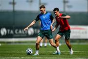 9 June 2023; Jack Taylor, left, and Jamie McGrath during a Republic of Ireland training session at Calista Sports Centre in Antalya, Turkey. Photo by Stephen McCarthy/Sportsfile