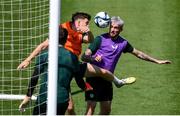 9 June 2023; Troy Parrott, right, in action against Dara O'Shea during a Republic of Ireland training session at Calista Sports Centre in Antalya, Turkey. Photo by Stephen McCarthy/Sportsfile