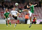 9 June 2023; John O'Donovan of Cork City in action against Daniel Kelly of Dundalk during the SSE Airtricity Men's Premier Division match between Cork City and Dundalk at Turner's Cross in Cork. Photo by Eóin Noonan/Sportsfile