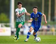 9 June 2023; Shane Griffin of Waterford in action against Harry Groome of Bray Wanderers during the SSE Airtricity Men's First Division match between Waterford and Bray Wanderers at RSC in Waterford. Photo by Michael P Ryan/Sportsfile