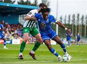 9 June 2023; Thomas Oluwa of Waterford in action against Luka Lovic of Bray Wanderers during the SSE Airtricity Men's First Division match between Waterford and Bray Wanderers at RSC in Waterford. Photo by Michael P Ryan/Sportsfile