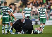 9 June 2023; Aaron Greene of Shamrock Rovers receives treatment during the SSE Airtricity Men's Premier Division match between Shamrock Rovers and UCD at Tallaght Stadium in Dublin. Photo by Harry Murphy/Sportsfile