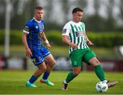 9 June 2023; Chris Lyons of Bray Wanderers in action against Niall O'Keeffe of Waterford during the SSE Airtricity Men's First Division match between Waterford and Bray Wanderers at RSC in Waterford. Photo by Michael P Ryan/Sportsfile
