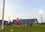 9 June 2023; Kieran Cruise of Shamrock Rovers shoots to score his side's fourth goal past UCD goalkeeper Lorcan Healy during the SSE Airtricity Men's Premier Division match between Shamrock Rovers and UCD at Tallaght Stadium in Dublin. Photo by Harry Murphy/Sportsfile