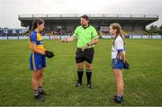 10 June 2023; Referee Aaron Clogher performs the coin toss with both captains before the 2023 All-Ireland U14 Bronze Final match between Clare and Wicklow at McDonagh Park in Nenagh, Tipperary. Photo by Michael P Ryan/Sportsfile