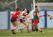 10 June 2023; A Mayo player shoots to score her side's second goal during the 2023 All-Ireland U14 Platinum Final match between Cork and Mayo at McDonagh Park in Nenagh, Tipperary. Photo by Michael P Ryan/Sportsfile