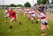 10 June 2023; Derry players celebrate after the 2023 All-Ireland U14 Gold Final between Derry and Tipperary at Clan na Gael GAA Club in Dundalk, Co. Louth. Photo by Stephen Marken/Sportsfile