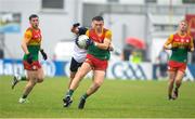 10 June 2023; Mikey Bambrick of Carlow in action against Liam Kearney of New York during the Tailteann Cup Preliminary Quarter Final match between Carlow and New York at Netwatch Cullen Park in Carlow. Photo by Matt Browne/Sportsfile