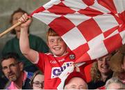 10 June 2023; A Cork supporter during the 2023 All-Ireland U14 Platinum Final match between Cork and Mayo at McDonagh Park in Nenagh, Tipperary. Photo by Michael P Ryan/Sportsfile