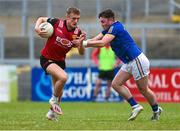 10 June 2023; Liam Kerr of Down in action against Peter Lynn of Longford during the Tailteann Cup Preliminary Quarter Final match between Down and Longford at Pairc Esler in Newry, Down. Photo by Daire Brennan/Sportsfile