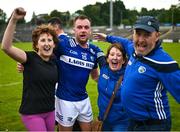 10 June 2023; Eoin Lowry of Laois is congratulated by supporters after the Tailteann Cup Preliminary Quarter Final match between Fermanagh and Laois at Brewster Park in Enniskillen, Fermanagh. Photo by David Fitzgerald/Sportsfile