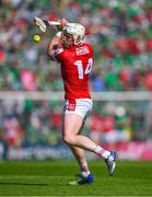 28 May 2023; Patrick Horgan of Cork strikes a free during the Munster GAA Hurling Senior Championship Round 5 match between Limerick and Cork at TUS Gaelic Grounds in Limerick. Photo by Ray McManus/Sportsfile