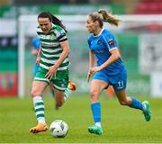 10 June 2023; Tara O’Hanlon of Peamount United in action against Áine O'Gorman of Shamrock Rovers during the SSE Airtricity Women's Premier Division match between Shamrock Rovers and Peamount United at Tallaght Stadium in Dublin. Photo by Seb Daly/Sportsfile