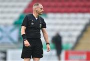 10 June 2023; Referee Jason Moore during the SSE Airtricity Women's Premier Division match between Shamrock Rovers and Peamount United at Tallaght Stadium in Dublin. Photo by Seb Daly/Sportsfile