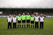 10 June 2023; Referee Aaron Clogher, and his officials before the 2023 All-Ireland U14 Bronze Final match between Clare and Wicklow at McDonagh Park in Nenagh, Tipperary. Photo by Michael P Ryan/Sportsfile