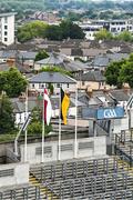 11 June 2023; A general view of Galway and Kilkenny flags inside the ground before the Leinster GAA Hurling Championship Final match between Kilkenny and Galway at Croke Park in Dublin. Photo by Piaras Ó Mídheach/Sportsfile