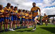 11 June 2023; Tony Kelly of Clare leads his side out the pitch before the Munster GAA Hurling Championship Final match between Clare and Limerick at TUS Gaelic Grounds in Limerick. Photo by Eóin Noonan/Sportsfile