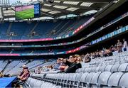 11 June 2023; Spectators watch the Munster SHC on the big screens during the Leinster GAA Hurling Championship Final match between Kilkenny and Galway at Croke Park in Dublin. Photo by Piaras Ó Mídheach/Sportsfile