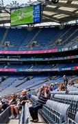 11 June 2023; Spectators watch the Munster SHC Final on the big screens during the Leinster GAA Hurling Championship Final match between Kilkenny and Galway at Croke Park in Dublin. Photo by Piaras Ó Mídheach/Sportsfile