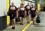 11 June 2023; Galway manager Henry Shefflin, second from right, arrives with members of his backroom team before the Leinster GAA Hurling Championship Final match between Kilkenny and Galway at Croke Park in Dublin. Photo by Piaras Ó Mídheach/Sportsfile