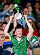 11 June 2023; Declan Hannon of Limerick lifting the cup after the Munster GAA Hurling Championship Final match between Clare and Limerick at TUS Gaelic Grounds in Limerick. Photo by Eóin Noonan/Sportsfile