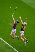 11 June 2023; Kevin Cooney of Galway in action against Paddy Deegan of Kilkenny during the Leinster GAA Hurling Senior Championship Final match between Kilkenny and Galway at Croke Park in Dublin. Photo by Seb Daly/Sportsfile
