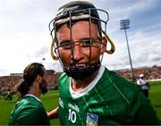 11 June 2023; Gearoid Hegarty of Limerick celebrates at the final whistle after the Munster GAA Hurling Championship Final match between Clare and Limerick at TUS Gaelic Grounds in Limerick. Photo by Eóin Noonan/Sportsfile