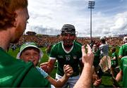 11 June 2023; Gearoid Hegarty of Limerick celebrates at the final whistle after the Munster GAA Hurling Championship Final match between Clare and Limerick at TUS Gaelic Grounds in Limerick. Photo by Eóin Noonan/Sportsfile