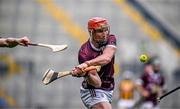 11 June 2023; Conor Whelan of Galway scores a point during the Leinster GAA Hurling Senior Championship Final match between Kilkenny and Galway at Croke Park in Dublin. Photo by Harry Murphy/Sportsfile