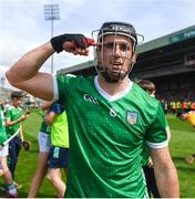 11 June 2023; Darragh O'Donovan of Limerick celebrates after the Munster GAA Hurling Championship Final match between Clare and Limerick at TUS Gaelic Grounds in Limerick. Photo by John Sheridan/Sportsfile