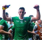 11 June 2023; Gearoid Hegarty of Limerick celebrates after the Munster GAA Hurling Championship Final match between Clare and Limerick at TUS Gaelic Grounds in Limerick. Photo by John Sheridan/Sportsfile