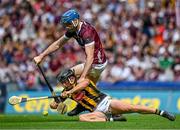11 June 2023; Mikey Butler of Kilkenny in action against Conor Cooney of Galway during the Leinster GAA Hurling Senior Championship Final match between Kilkenny and Galway at Croke Park in Dublin. Photo by Harry Murphy/Sportsfile
