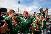 11 June 2023; Barry Nash of Limerick celebrates after the Munster GAA Hurling Championship Final match between Clare and Limerick at TUS Gaelic Grounds in Limerick. Photo by Daire Brennan/Sportsfile