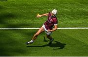 11 June 2023; Jason Flynn of Galway celebrates after scoring his side's second goal during the Leinster GAA Hurling Senior Championship Final match between Kilkenny and Galway at Croke Park in Dublin. Photo by Seb Daly/Sportsfile
