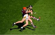 11 June 2023; David Blanchfield of Kilkenny is tackled by Conor Whelan of Galway during the Leinster GAA Hurling Senior Championship Final match between Kilkenny and Galway at Croke Park in Dublin. Photo by Seb Daly/Sportsfile