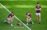 11 June 2023; Galway players, from left, Conor Whelan, Fintan Burke and Eoin Lawless after their side's defeat in the Leinster GAA Hurling Senior Championship Final match between Kilkenny and Galway at Croke Park in Dublin. Photo by Seb Daly/Sportsfile