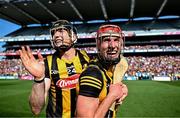 11 June 2023; Cillian Buckley, right, and Walter Walsh of Kilkenny celebrate after their side's victory in the Leinster GAA Hurling Senior Championship Final match between Kilkenny and Galway at Croke Park in Dublin. Photo by Harry Murphy/Sportsfile
