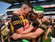 11 June 2023; Mikey Carey and Paddy Deegan of Kilkenny after their side's victory in the Leinster GAA Hurling Senior Championship Final match between Kilkenny and Galway at Croke Park in Dublin. Photo by Harry Murphy/Sportsfile