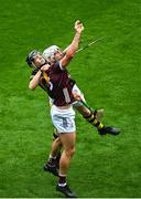 11 June 2023; Gearóid McInerney of Galway in action against Walter Walsh of Kilkenny during the Leinster GAA Hurling Senior Championship Final match between Kilkenny and Galway at Croke Park in Dublin. Photo by Seb Daly/Sportsfile