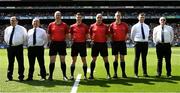11 June 2023; Referee Seán Stack and his officials before the  Leinster GAA Hurling Senior Championship Final match between Kilkenny and Galway at Croke Park in Dublin. Photo by Stephen Marken/Sportsfile