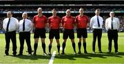 11 June 2023; Referee Seán Stack and his officials before the  Leinster GAA Hurling Senior Championship Final match between Kilkenny and Galway at Croke Park in Dublin. Photo by Stephen Marken/Sportsfile
