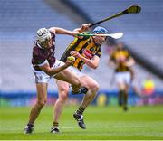 11 June 2023; Daithí Burke of Galway in action against John Donnelly of Kilkenny during the Leinster GAA Hurling Senior Championship Final match between Kilkenny and Galway at Croke Park in Dublin.  Photo by Piaras Ó Mídheach/Sportsfile